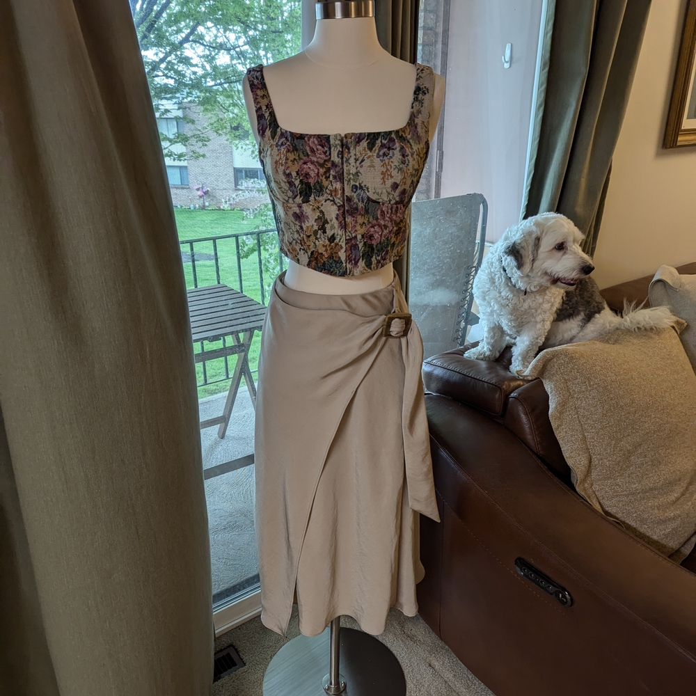 Elegant Cream Wrap Skirt